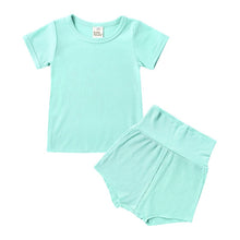 Load image into Gallery viewer, Summer Children Clothes Linen Sports Clothes For Baby Girl Boy Tshirts 2 Piece Set Kids Baby Toddler 12months To 6Years Clothing