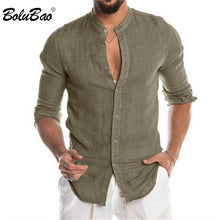 Load image into Gallery viewer, BOLUBAO Summer New Men's Short-Sleeved T-shirt Cotton and Linen Led Casual Men's T-shirt Breathable Tee Shirt Male