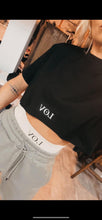 Load image into Gallery viewer, Black LOV crop tee
