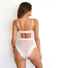 Load image into Gallery viewer, Sexy Fishnet Bodysuit Women Lace Lingerie Porno One Piece Printed Floral Transparent Fishnet Bodystocking Sleepwear Nightwear
