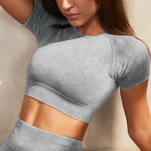 Load image into Gallery viewer, Seamless Yoga Set Women Fitness Sportswear Sports Suits Gym Clothing Workout Clothes Two Piece Set High Waist Leggings Crop Top

