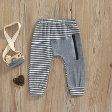 Load image into Gallery viewer, New 2022 Stripe Patchwork Children Zipper Ankle-length Pants for Baby Boys Pants Harem Pants for Kids Child
