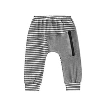Load image into Gallery viewer, New 2022 Stripe Patchwork Children Zipper Ankle-length Pants for Baby Boys Pants Harem Pants for Kids Child
