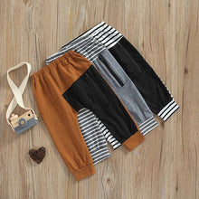 Load image into Gallery viewer, New 2022 Stripe Patchwork Children Zipper Ankle-length Pants for Baby Boys Pants Harem Pants for Kids Child

