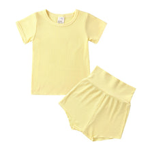 Load image into Gallery viewer, Summer Children Clothes Linen Sports Clothes For Baby Girl Boy Tshirts 2 Piece Set Kids Baby Toddler 12months To 6Years Clothing
