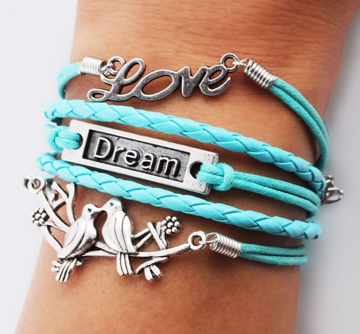 Her majesties braided charm bracelet sets