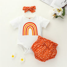 Load image into Gallery viewer, Tiah&#39;s rainbow baby two piece set with bow
