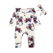 Load image into Gallery viewer, Neviah&#39;s vintage one piece floral outfit with headband
